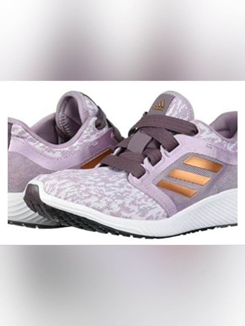 adidas Lavender and Metallic Gold Running Sneakers